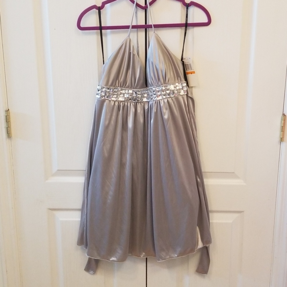 Silver XOXO halter dress